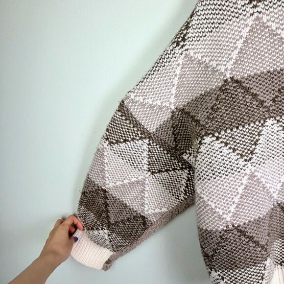 BLANKNYC Sherpa Button Front Jacket Comfort Queen Taupe Teddy Coat Knit Back XS - Picture 8 of 14